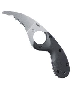 CRK2511 image(0) - CRKT (Columbia River Knife) Bear Claw AUS 8 Stonewash Veff Serrationswith  Blade Fixed Blade Knife with Sheath Glass-Reinforced Nylon Handle - Black