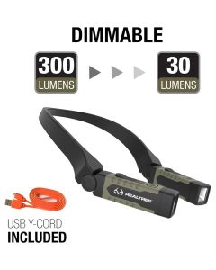 EZRRT357 image(2) - E-Z Red Real Tree Rechargeable 300 Lumen Dimmable Neck Light with White and Red Lights - Green