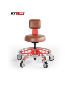 VYPRSM-BR-R-EZ image(0) - Vyper Industrial 400 lb Capacity Robust Steel Max Ez-Lift Shop Chair - Brown/Red