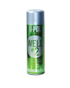 UPO0789 image(0) - U Pol Products UP0789 WELD#2 Weld-Through Primer, 450 mL, Metallic Silver, 53.8 sq-ft Coverage, 10 to 20 min Air Dry Curing