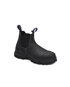 BLU990-100 image(0) - Blundstone Steel Toe Slip-On Elastic Side Boots w/ Kick Guard, Black, AU size 10, US size 11