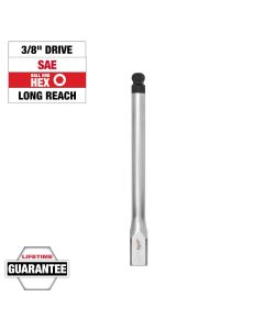 MLW45-34-1096 image(0) - Milwaukee Tool 3/8 Inch Drive 3/8 Inch Long Ball End Hex Bit Socket