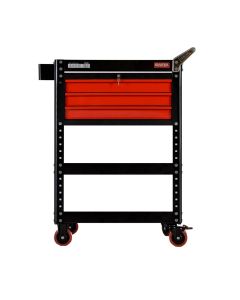 LDS1011061 image(0) - ShopSol Shuter Heavy-Duty Utility Cart with Modular Drawers and 3 Shelves - Red/Black