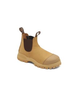 BLU989-065 image(0) - Blundstone Steel Toe Elastic Side Slip-on Boots, Water Resistant, Bump Cap, Wheat, AU size 6.5, US size 7.5
