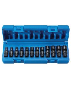 GRE9712UMG image(1) - Grey Pneumatic 1/4" Drive 6 PT 12 PC Magnetic Std. Universal Set