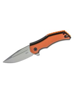 CRK2372 image(1) - CRKT (Columbia River Knife) Fawkes 1.4116 Bead Blast Plain Blade Assisted Folding Knife with Liner Lock G10 Handle - Orange