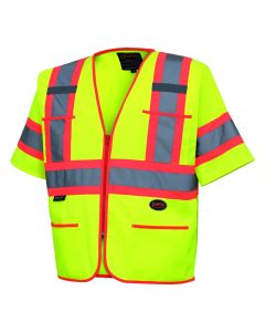Pioneer Pioneer - Polyester Tricot Sleeved Safety Vest - Hi-Vis Yellow/Green - Size Medium