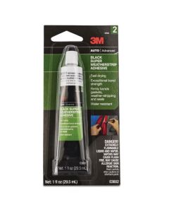 3M 03602 Super Weatherstrip Adhesive, 1 oz Tube, Paste, Heavy Black, 24 hr Curing