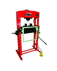 INT854ASD image(1) - American Forge & Foundry Shop Press - 50 Ton Capacity - Foot Operated Air Motor/Manual Pump W/ Hydraulic Ram - Built In Polycarbonate Press Guard - 10 pc  Pin & Bearing Press Adapter Set Included - SUPER DUTY