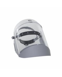 OBR2179R500 image(0) - OBERON Face Shield with Ratcheting Headgear - UV Polycarbonate - Window: Clear Anti-Fog Scratch Resistant - With Lower Crown and Shield Extender