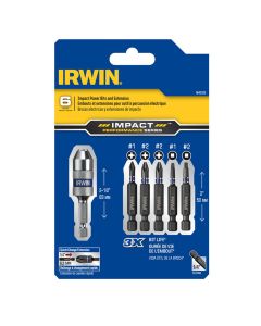 Irwin Industrial 6-Piece Impact Power Bits and Extension Set