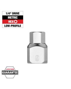 MLW45-34-1136 image(0) - Milwaukee Tool 1/4 Inch Drive 9mm Low-Profile Hex Bit Socket
