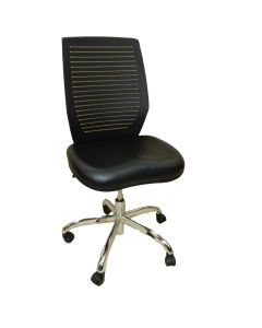 ShopSol Dental Lab Chair, Plastic Back Black Seat