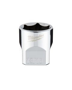 Milwaukee Tool 3/8" Drive 13/16" SAE 6-Point Socket with FOUR FLAT Sides, Vanadium Steel, Chrome