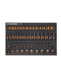 KDTGWMSISKMM image(2) - GearWrench 66 Piece 1/4", 3/8", 1/2" Drive 6 Point Metric Impact Socket Set in Foam Storage Tray