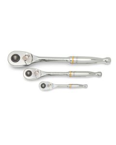 KDT81310T image(1) - GearWrench 3 Pc. 1/4 Inch, 3/8 Inch  and 1/2 Inch Drive 90-Tooth Quick Release Teardrop Ratchet Set