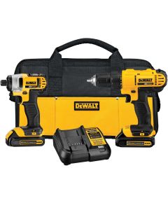 DWTDCK240C2 image(1) - DeWalt 20V MAX* Lithium Ion Drill Driver/Impact Driver Combo Kit(1.3 Ah)