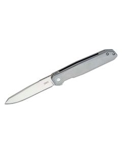 CRKK230XXP image(0) - CRKT (Columbia River Knife) Facet D2 Satin Plain Blade Assisted Folding Knife with Frame Lock Stainless Steel Handle - Silver