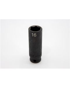 VIM Tools 16 mm X 3/8 Inch Drive CR-MO Impact Socket - Deep