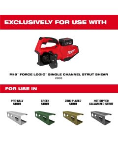 MLW49-16-1316 image(7) - Milwaukee Tool 13/16 Inch x 1-5/8 Inch Single Strut Shearing Dies