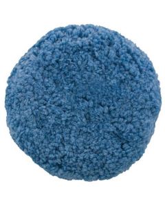 PES890144 image(0) - Presta 890144 Single Sided Soft Polishing Pad, 9 in Dia, Hook and Loop Attachment, Blended Wool Pad, Blue