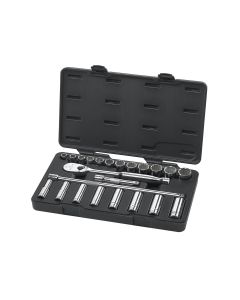 GearWrench 23 Piece 1/2 Inch Drive 6 Point Standard & Deep SAE Mechanics Tool Set