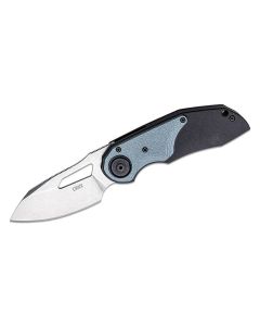 CRK5410 image(0) - CRKT (Columbia River Knife) Attaboy D2 Stonewash Plain Blade Assisted Folding Knife with Deadbolt Lock Glass-Reinforced Nylon Handle - Black/Silver