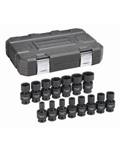 KDT84918N image(1) - GearWrench 15 Piece 3/8 Inch Drive 6 Point Standard Universal Impact Metric Socket Set