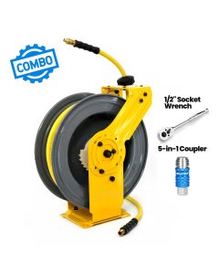 BLBOSRHD38100-AIO image(1) - BluBird OilShield Heavy - Duty Air Hose Reel All - In - One 3/8 x 100