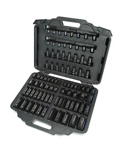 Ingersoll Rand Combination Hex Metric and SAE Standard and Deep Socket Set for 3/8 and 1/2 Inch Drive Impact Wrenches, 86-Piece