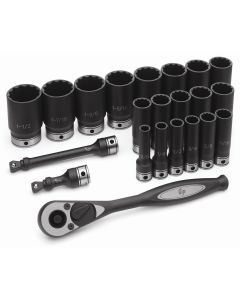 GRE82222D image(0) - Grey Pneumatic 1/2" Drive 22 Piece Fractional Deep Duo-Socket Set - 12 Point