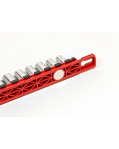 ERN8412M image(1) - Ernst Mfg. 8&rdquo; Magnetic Socket Organizer with 7 Socket Clips - Red - 1/2&rdquo;