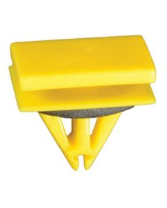 AUVECO 20756 Rocker Panel Molding Clip, (9/16 x 25/32 in Top x 5/8 x 13/16 Bottom) Head, Nylon, Yellow