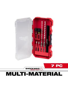 MLW48-20-8877 image(0) - Milwaukee Tool 7 PC SHOCKWAVE Impact Duty Carbide Multi-Material Drill Bit Concrete Screw Install Set