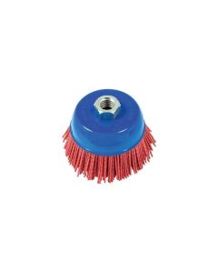 AES51885 image(0) - AES Industries 51885 Filament Cup Brush, 4 in, 5/8-11, 180 Grit, Nylon