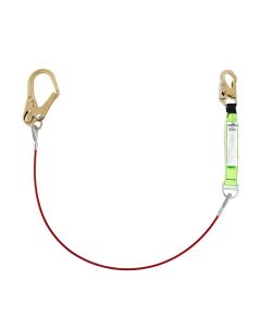 SRWV8108326 image(0) - PeakWorks PeakWorks - Shock Absorbing Lanyards - Tear Pack 1/4" PVC Coated Cable -  Single Leg - Weight Capacity 130 to 310 Lbs - 6'