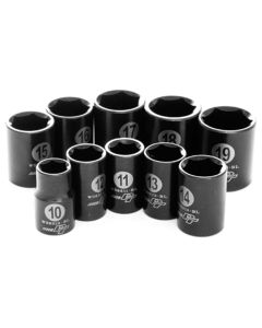 Wilmar Corp. / Performance Tool 10 Piece 3/8" Drive Metric Black Socket Set