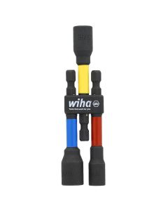 WIH70489 image(1) - WIHA Tools 3 Piece Color Coded Magnetic Nut Setter SAE Set 3"