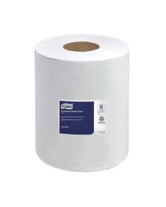 TOR121201 image(0) - Tork Molnlycke 121201 Soft Centerfeed Hand Towel, 7.8 in Dia x 590 ft L x 9 in W Roll, 600, Recycled Fiber/Paper, White