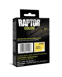 UPO4866 image(0) - U Pol Products RAPTOR UP4866 Raptor Color, 1.5 fl-oz Pouch, Yellow, 3:1 Mixing, 30 sq-ft Coverage, 5 to 7 days Curing