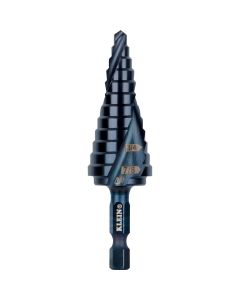 KLEQRST14 image(0) - Klein Tools Step Drill Bit, Quick Release, Double Spiral Flute, 3/16 to 7/8-Inch