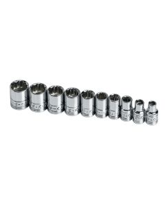 S K Hand Tools SOCKET SET 1/4IN. DRIVE 10PC STD 12 POINT