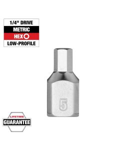 MLW45-34-1132 image(0) - Milwaukee Tool 1/4 Inch Drive 5mm Low-Profile Hex Bit Socket