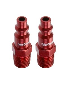 LEGA73440D-2PK image(1) - Legacy Manufacturing ColorConnex Plug, Type D, 1/4" Body, 1/4" MNPT, Red, 2-Pack