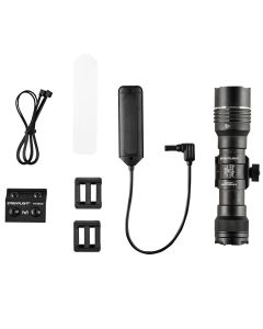 STL89016 image(0) - Streamlight ProTac Rail Mount HP-X Pro USB Flashlight and Rail Mount System Includes Jack-Cap tail cap switch, M-LOK mount, mounting hardware, Allen wrench, straight momentary pressure switch, SL-B26 rechargeable battery pack, and USB 
