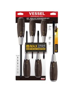Vessel Tools WOOD-COMPO Non-Slip Screwdriver 6PC. Set