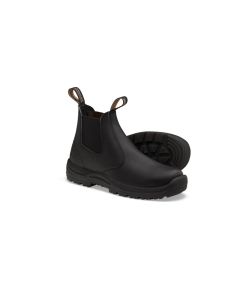 Blundstone Soft Toe Elastic Side Slip-on Boot, Water Resistant, Kick Guard, Black, AU size 7, US size 8