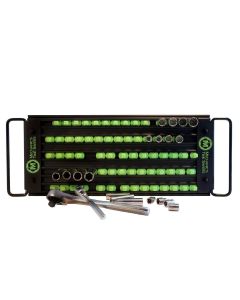 MTSLASTRAYMBG image(0) - Mechanic's Time Savers 5 Row Lock-a-Socket Tray - Matte Black
