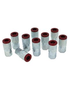 Milton Industries ColorFit Couplers, M-style Red, 1/4" NPT Female,
