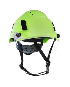 JCK22176 image(0) - Jackson Safety Safety Helmet - XS2-550V Series - Type 2 Plus - Vented - With Flip-Up Visor - Hi-Vis Green
